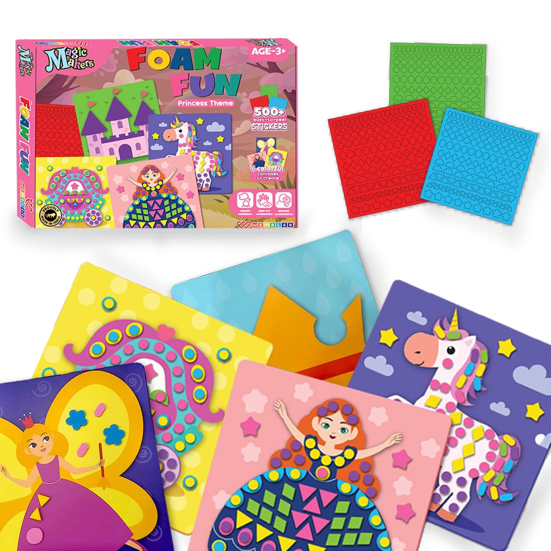 Princess-Themed Foam Sticker Art Set with 500+ Stickers