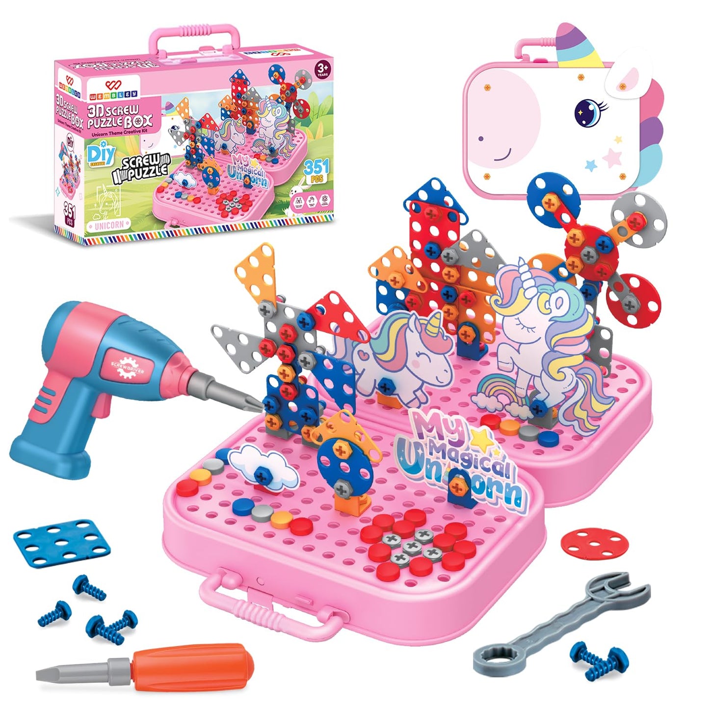 2-In-1 2D & 3D Unicorn Puzzle Set for Kids