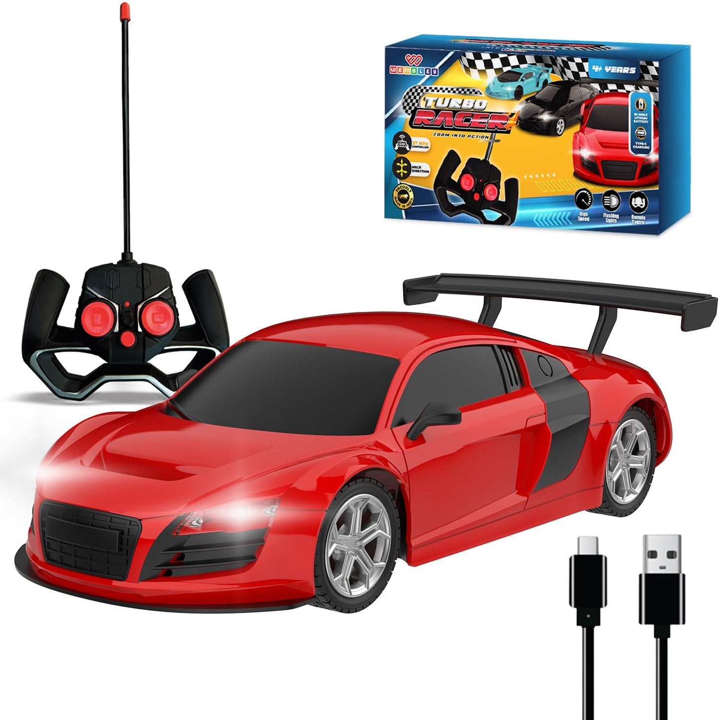 1:24 Scale Multi-Directional Rechargeable Toy Car with 27MHz Remote Control