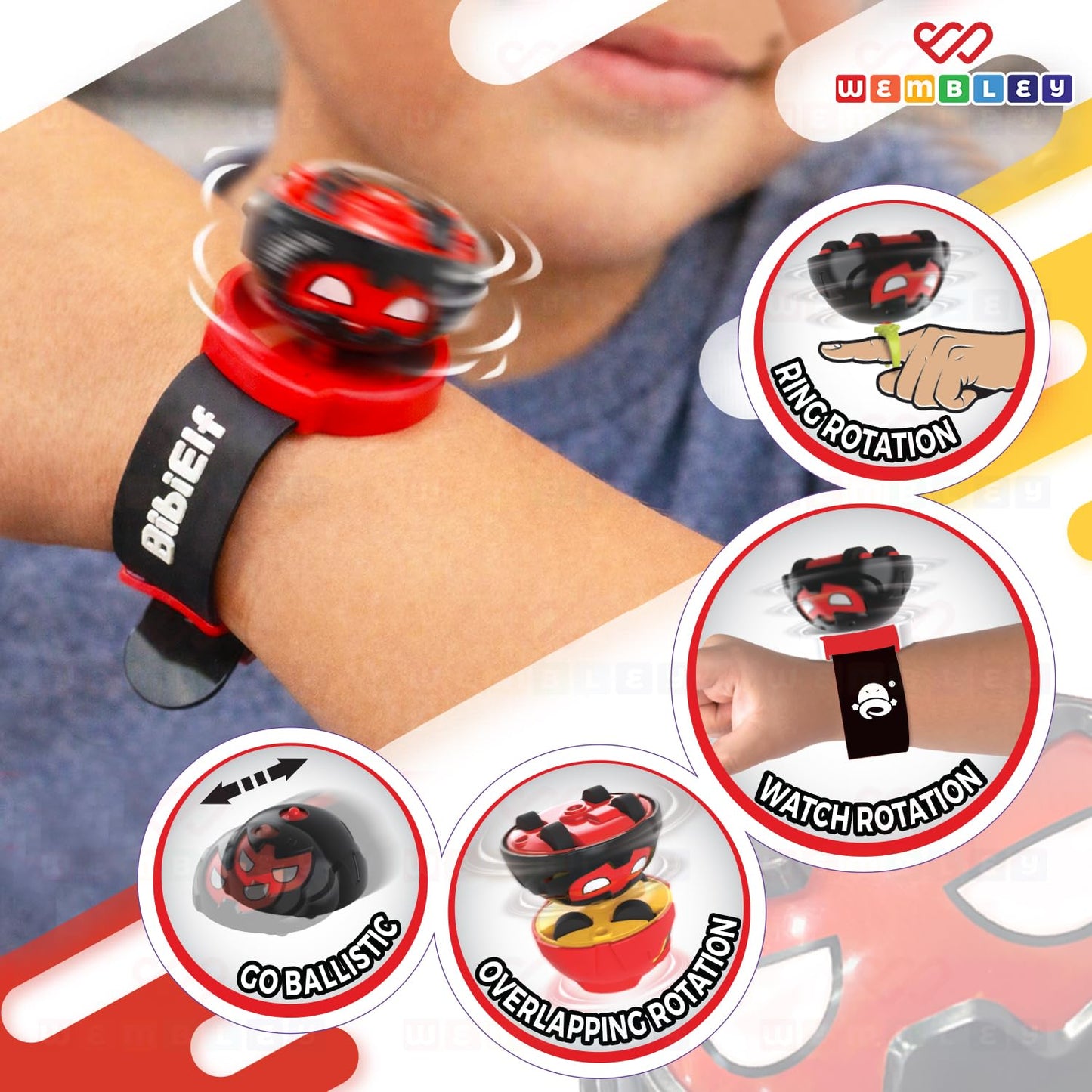 3-In-1 Gyro Chariot Wrist Watch-Style Spinner Toy Car for Kids