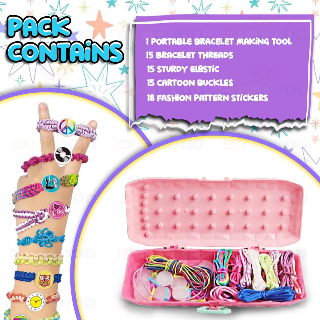 DIY Bracelet Making Set for Girls with Ropes & Accessories