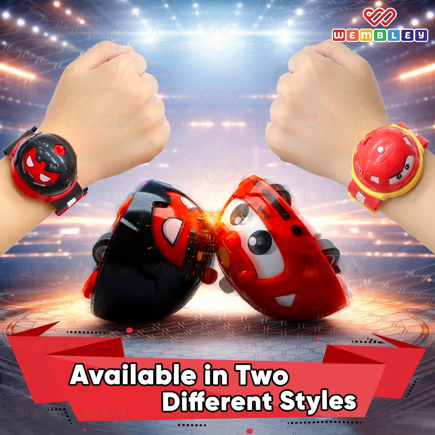 3-In-1 Gyro Chariot Wrist Watch-Style Spinner Toy Car for Kids