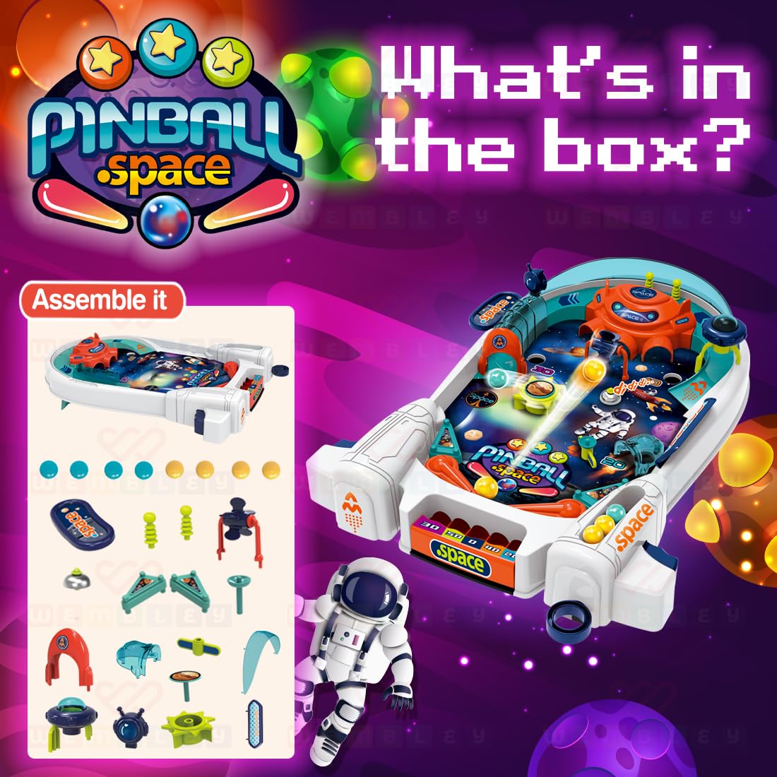 Mini 2-4 Player Pinball Indoor Game for Kids