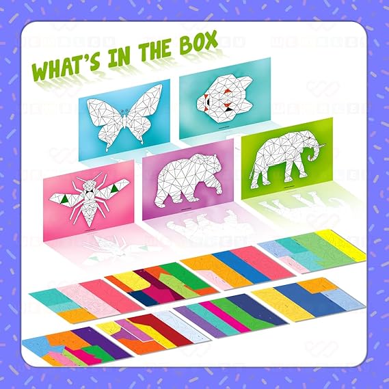 Mess-Free DIY Animal-Themed Mosaic Sticker Art Set
