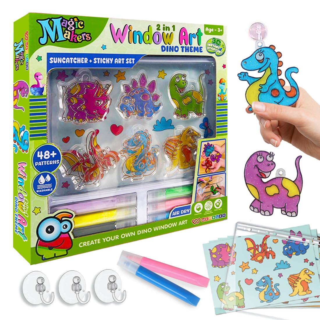 DIY 3D Window Art Glass Painting Set (Dino)