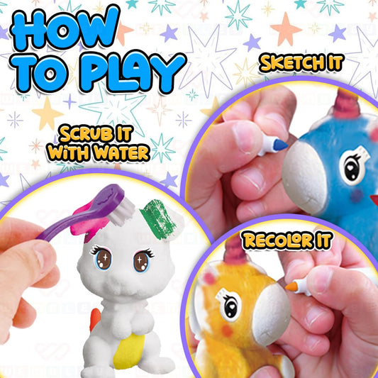 DIY Set of Reusable 3D Pet Figures with Markers (Dogs)