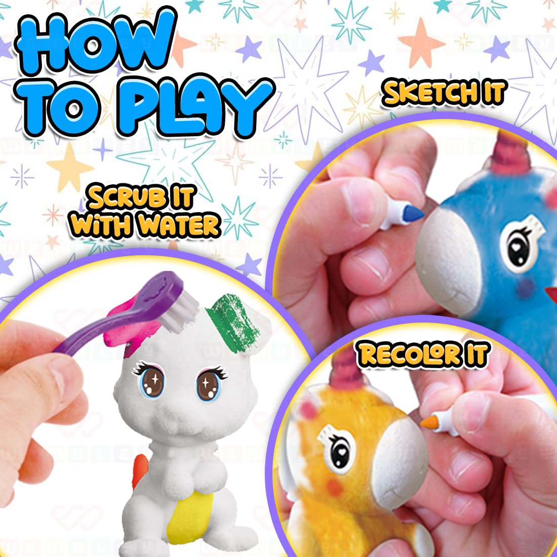 DIY Set of Reusable 3D Pet Figures with Markers (Cats)