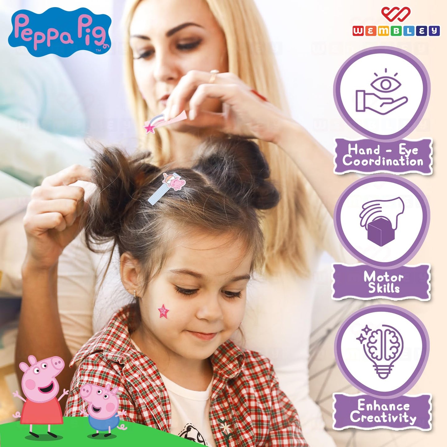 Peppa Pig-Themed DIY Hair Clip Making Set for Girls