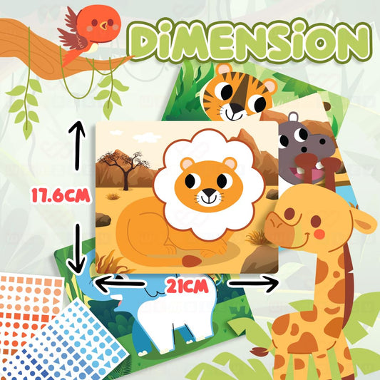 DIY Stick It Sticker Book Art Kit for Kids (Animal, Multi)