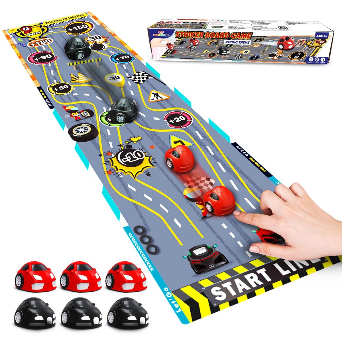 Wembley Car Racing Board Game for Kids Adult and Family | Finger Flick ...