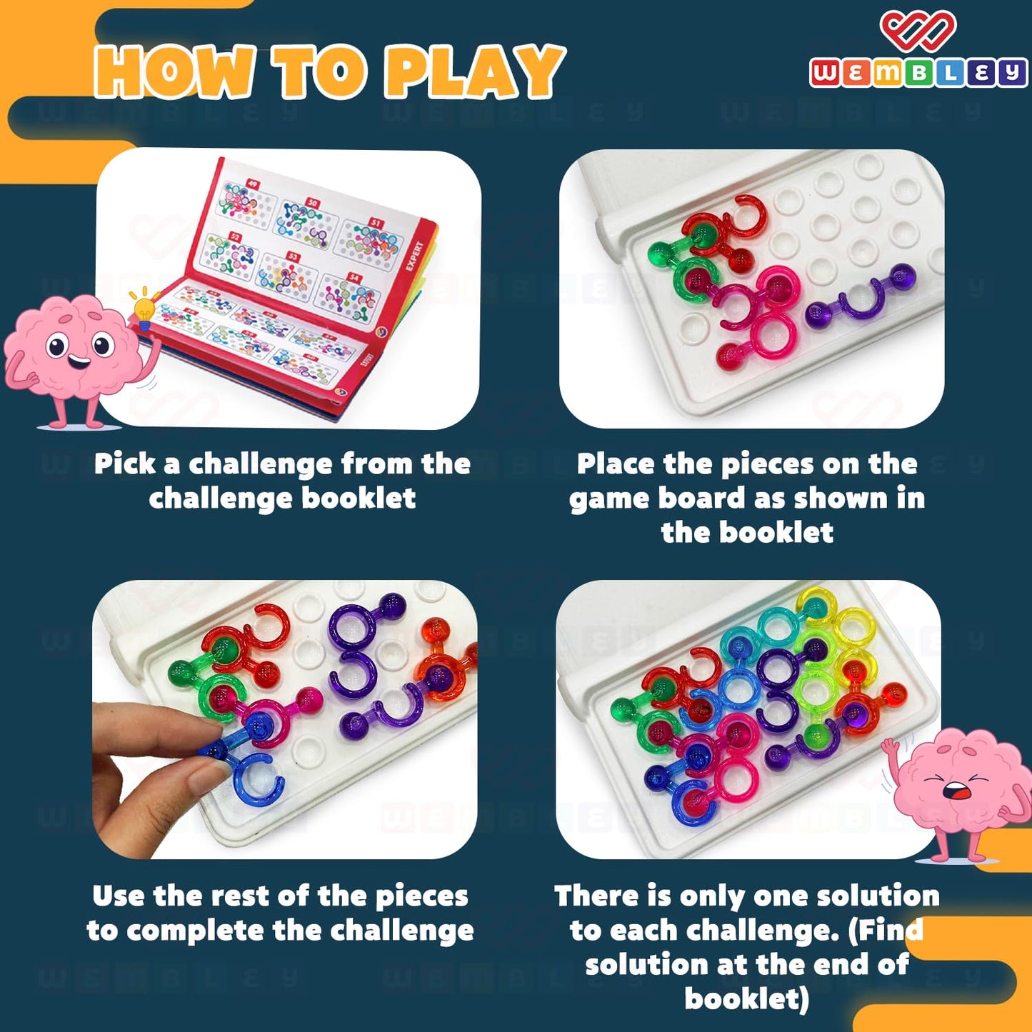 IQ Brain Riddle Smart Puzzle Game Set for Kids & Adults