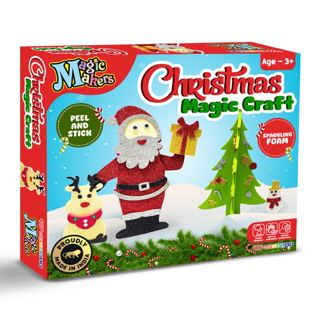 DIY Christmas Magic Peel & Stick Foam Craft Set for Kids