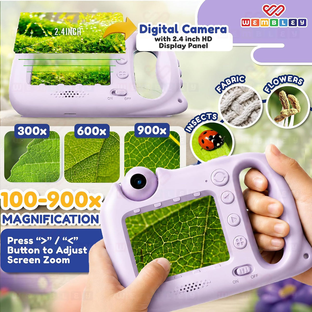 3-in-1 Toy Camera & Digital Microscope for Kids (Unicorn Theme)
