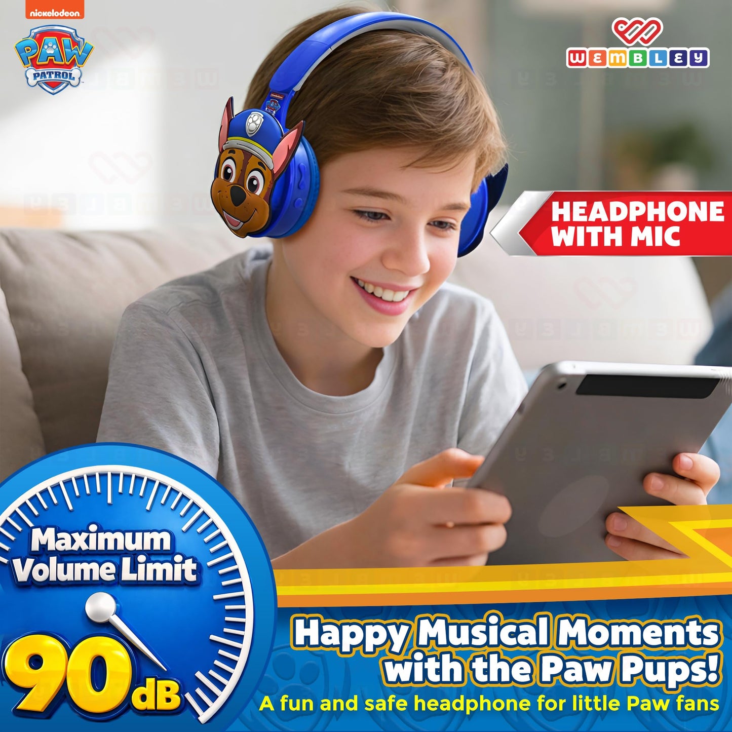 Paw Patrol-Themed Wireless Headphone with Mic for Kids