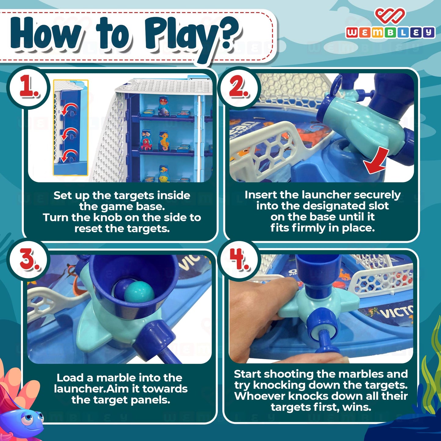 Ocean Shooting Arcade Board Game for Kids