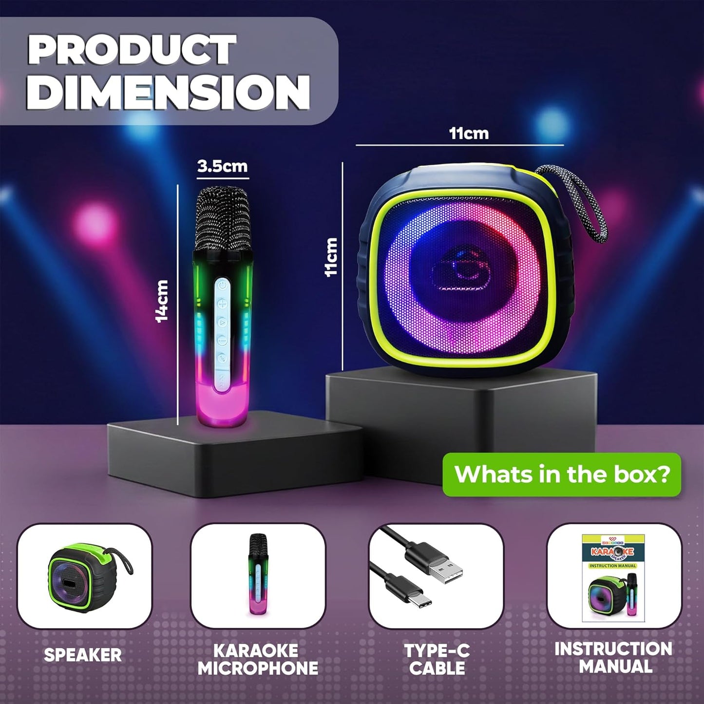 Wireless Karaoke Speaker with Built-In Mobile Phone Stand