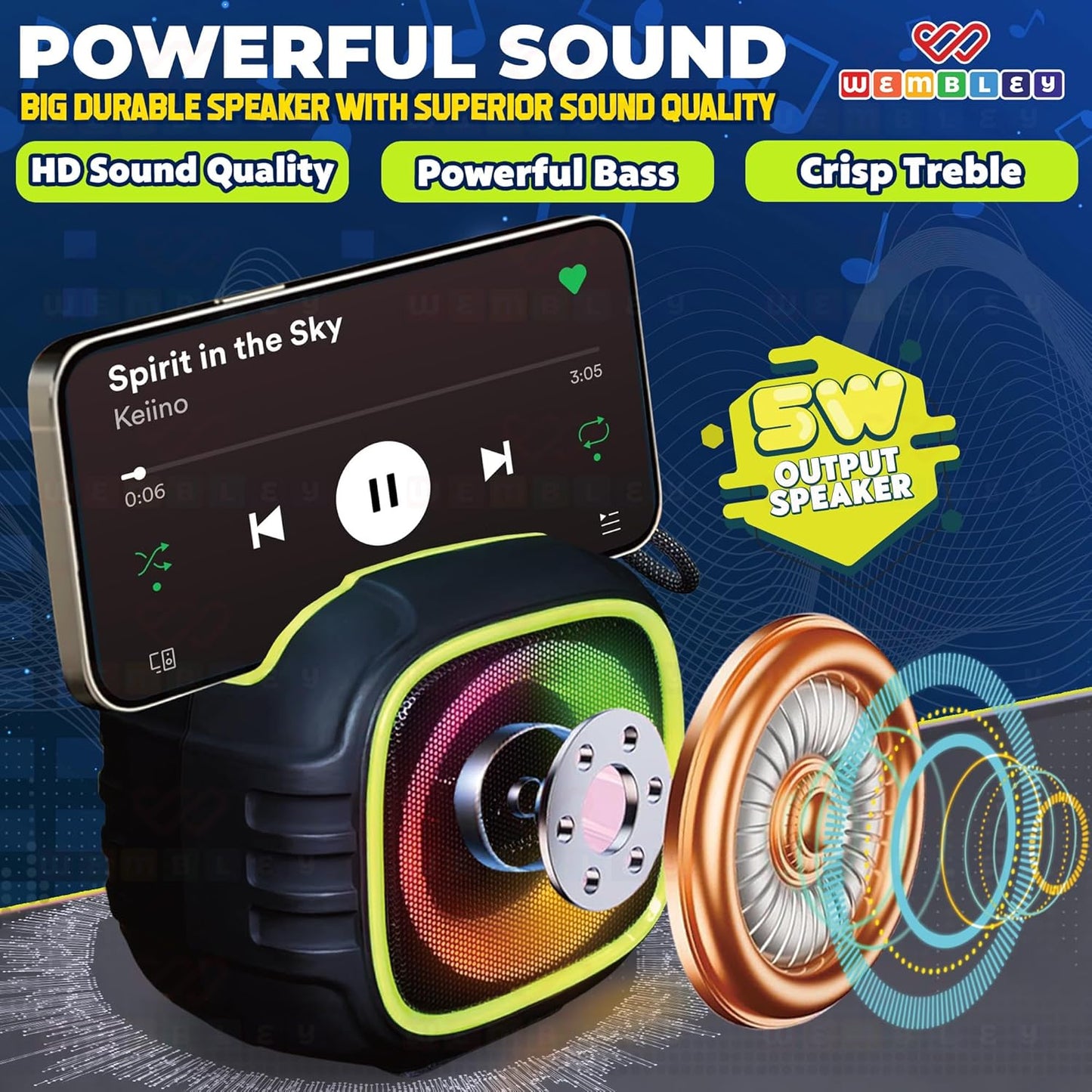 Wireless Karaoke Speaker with Built-In Mobile Phone Stand