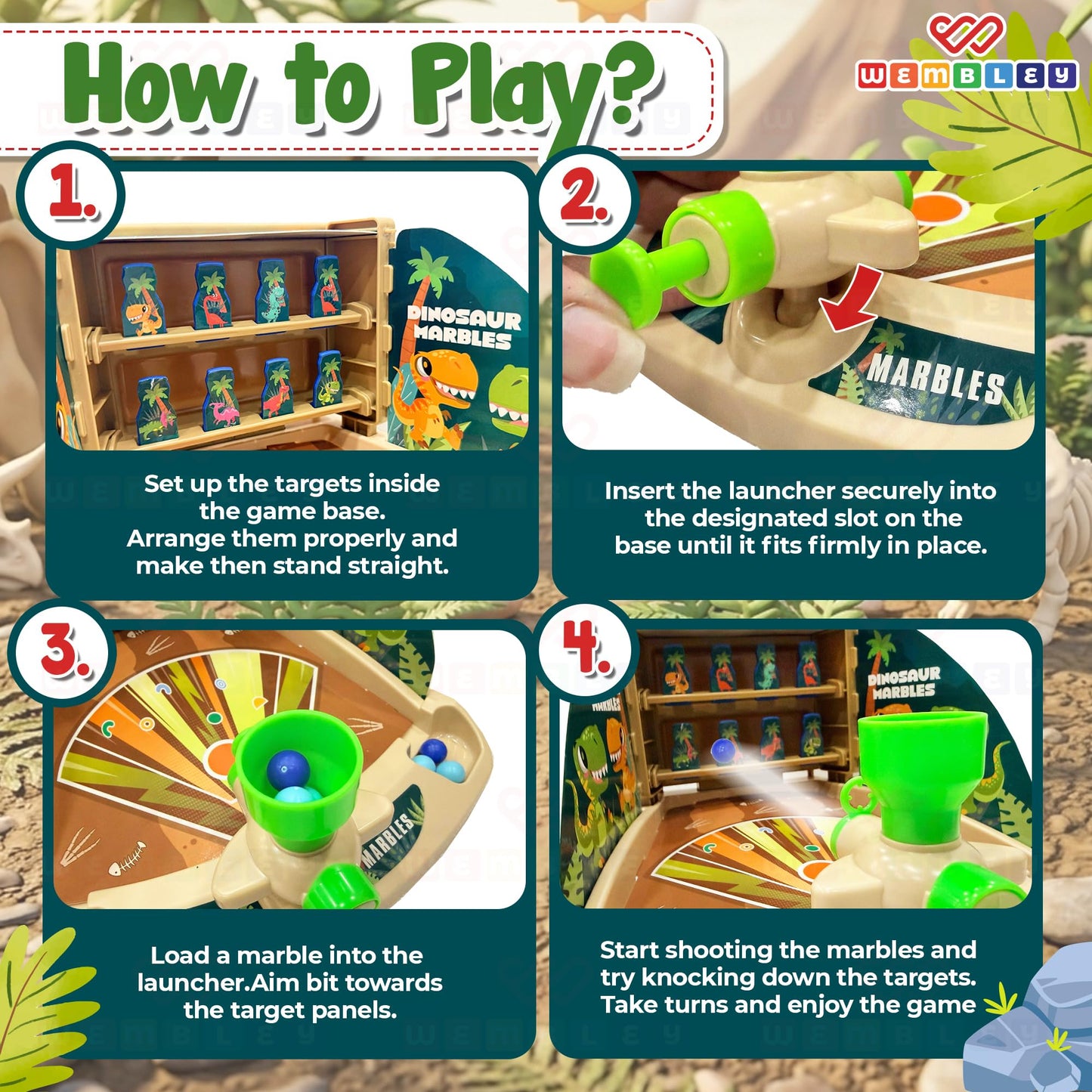 Dinosaur Shooting Arcade Board Game for Kids