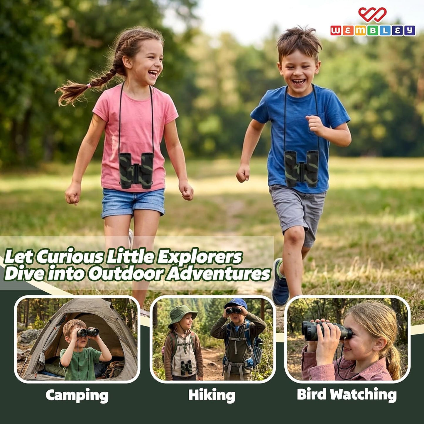 Wembley Army Style Kids Binoculars with Focus Adjustment