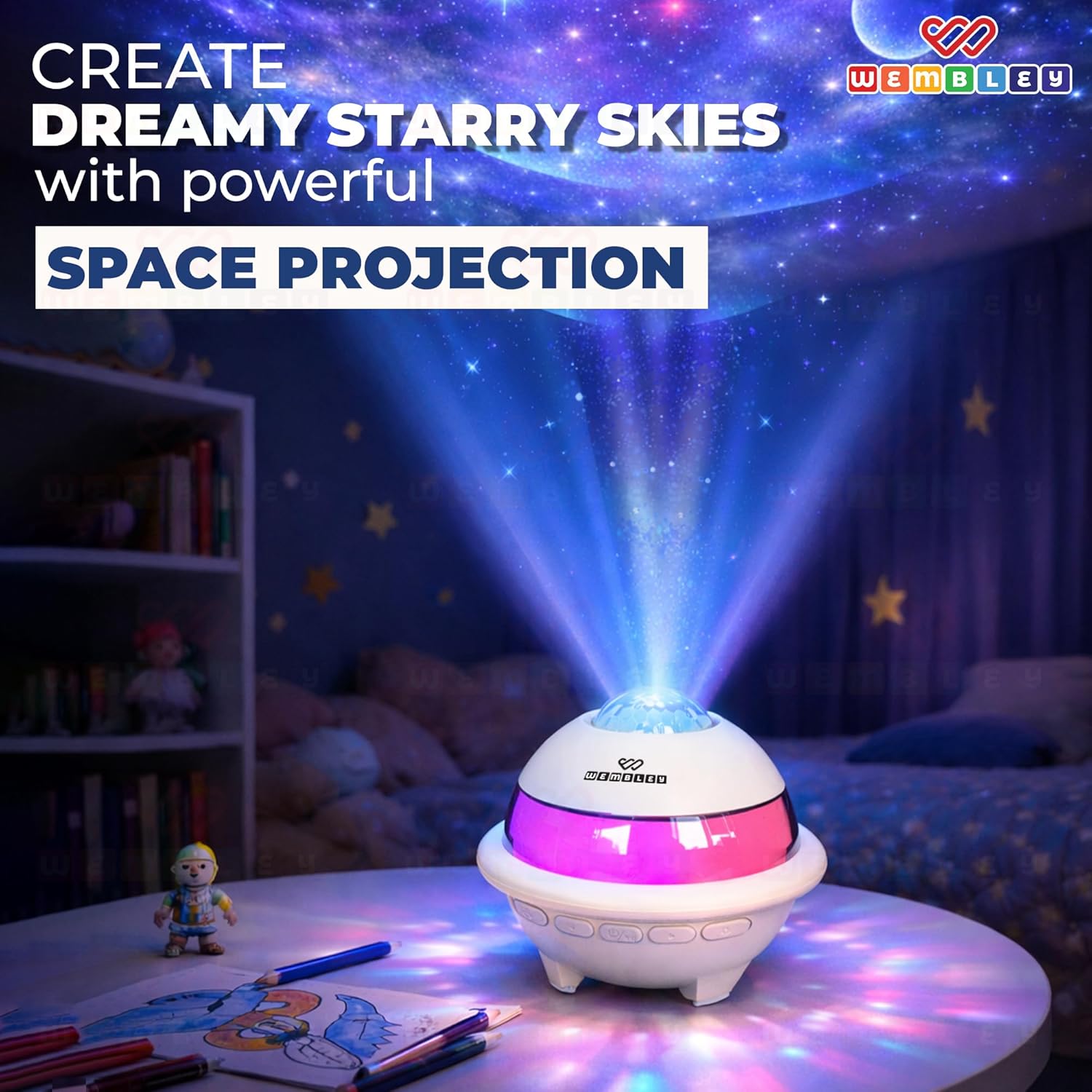 Wireless Karaoke Speaker and Mic Set with Projector Light