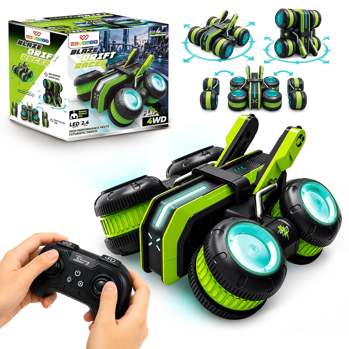 Blaze RC Drift Car with 2.4 GHz Remote Control & 360° Stunt Action