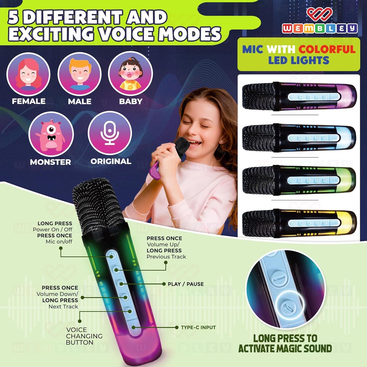 Wireless Karaoke Speaker with Built-In Mobile Phone Stand