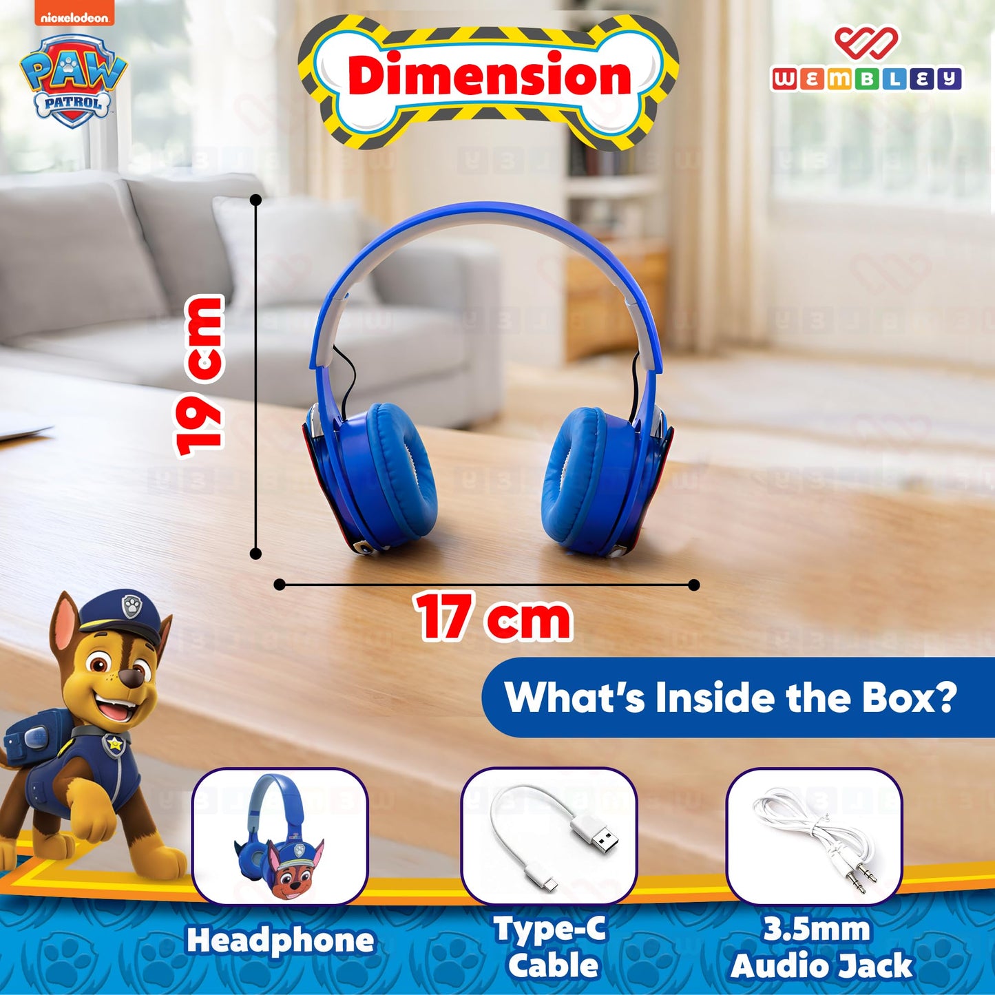 Paw Patrol-Themed Wireless Headphone with Mic for Kids