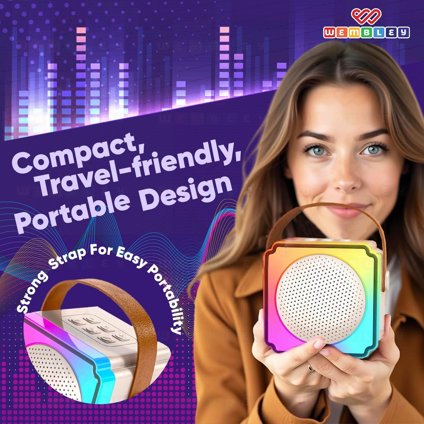 Wireless Karaoke Speaker Set with Two Premium Microphones