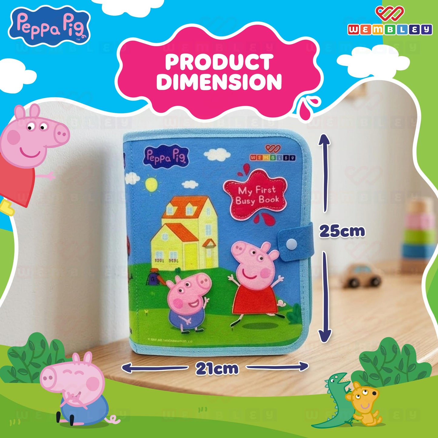 Peppa Pig-Themed Busy Book with 5 Finger Puppets