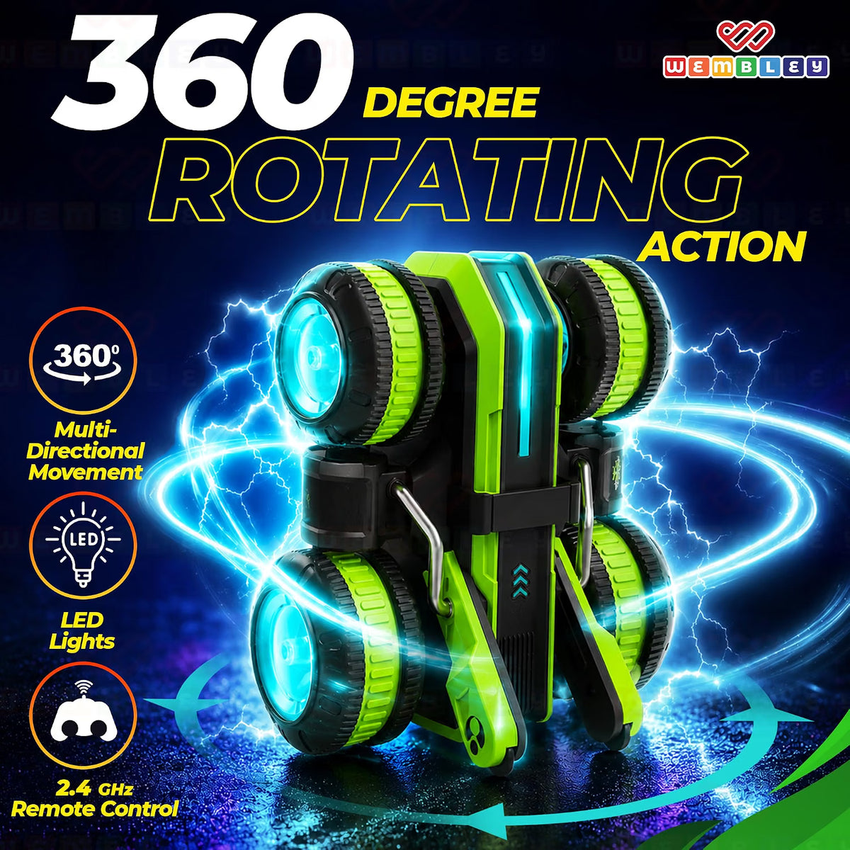 Blaze RC Drift Car with 2.4 GHz Remote Control & 360° Stunt Action