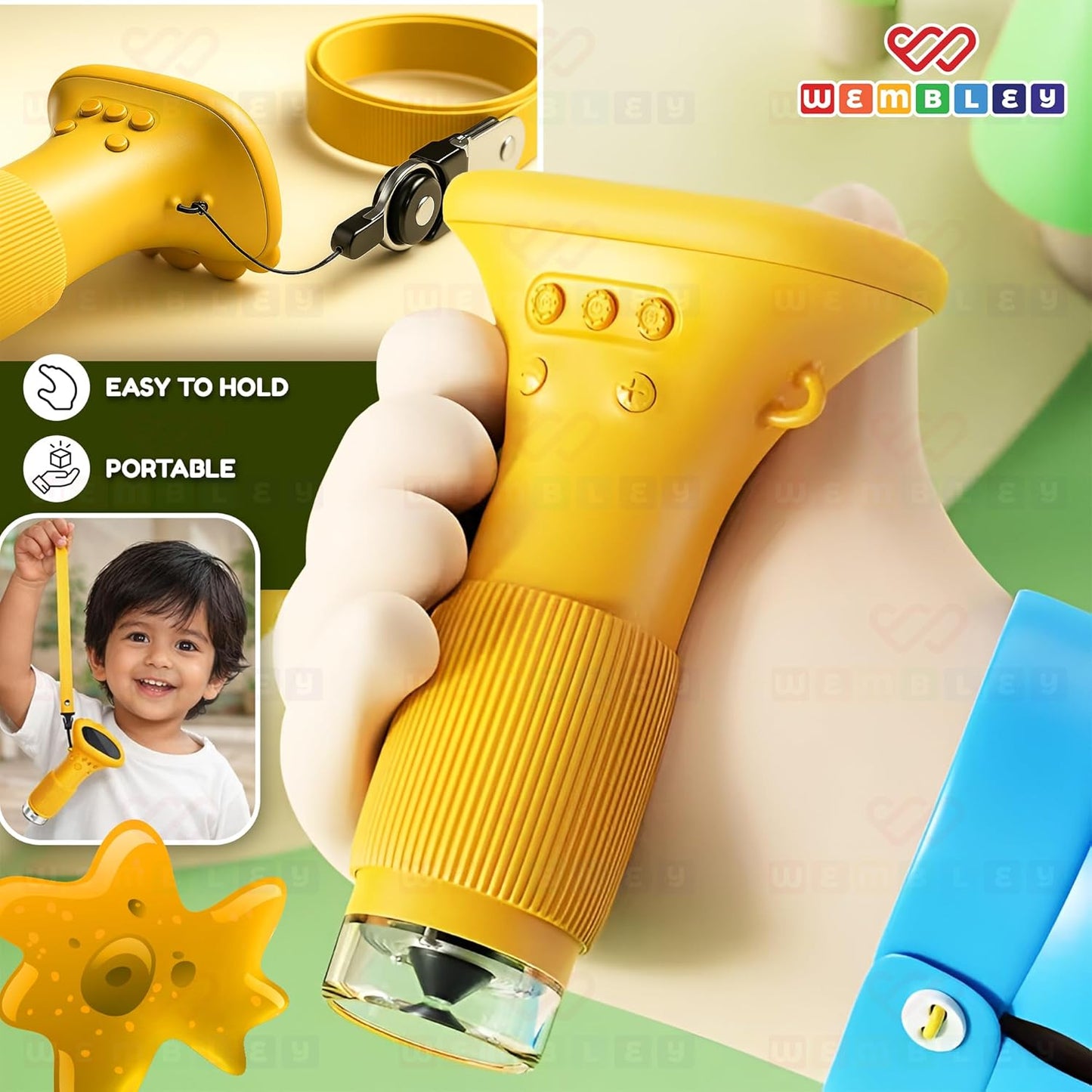 Wembley Portable Kids Microscope with 1000x Zoom & HD Screen