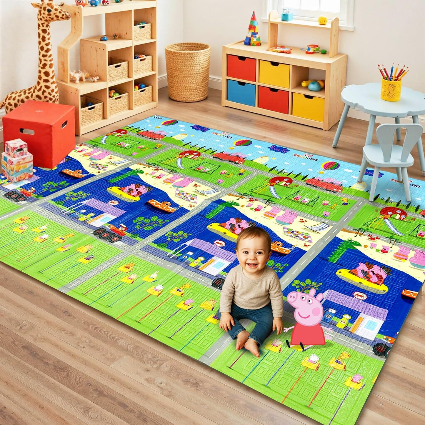 2-In-1 Reversible Peppa Pig Play Mat for Babies
