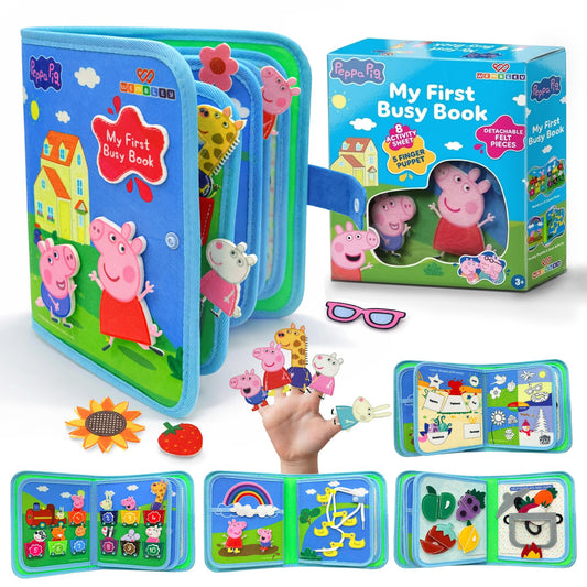 Peppa Pig-Themed Busy Book with 5 Finger Puppets