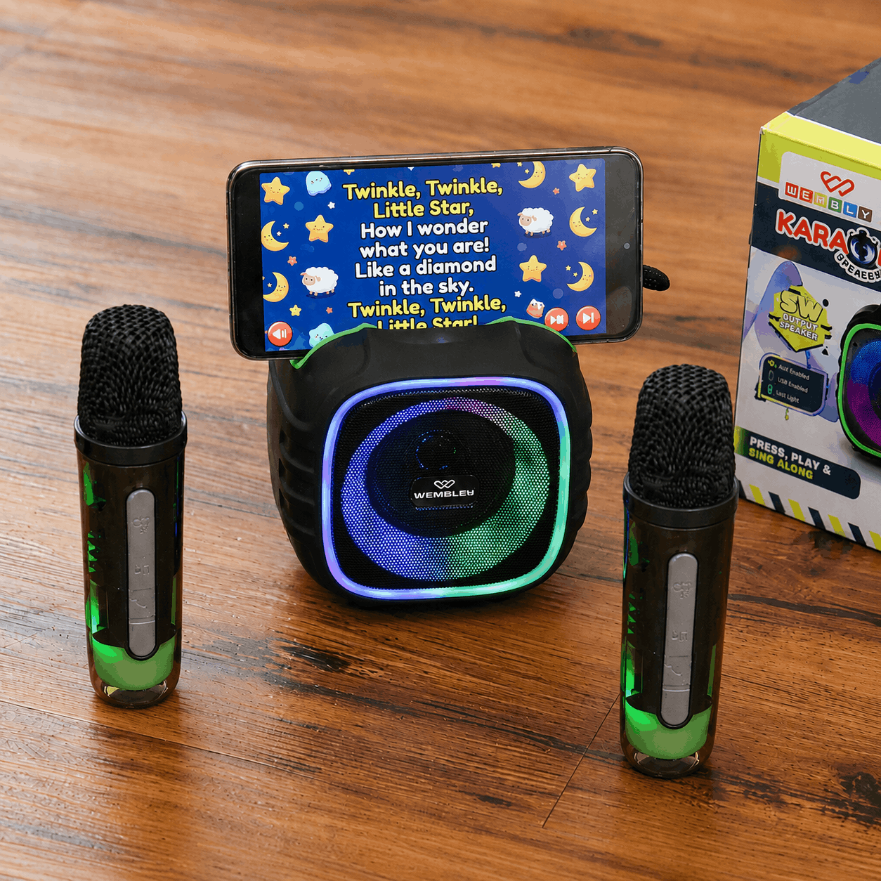 Wireless Karaoke Speaker with Built-In Mobile Phone Stand