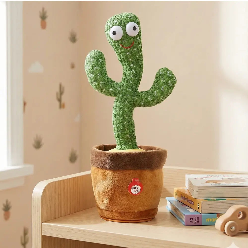 Plush Talking & Dancing Cactus Toy with Lights