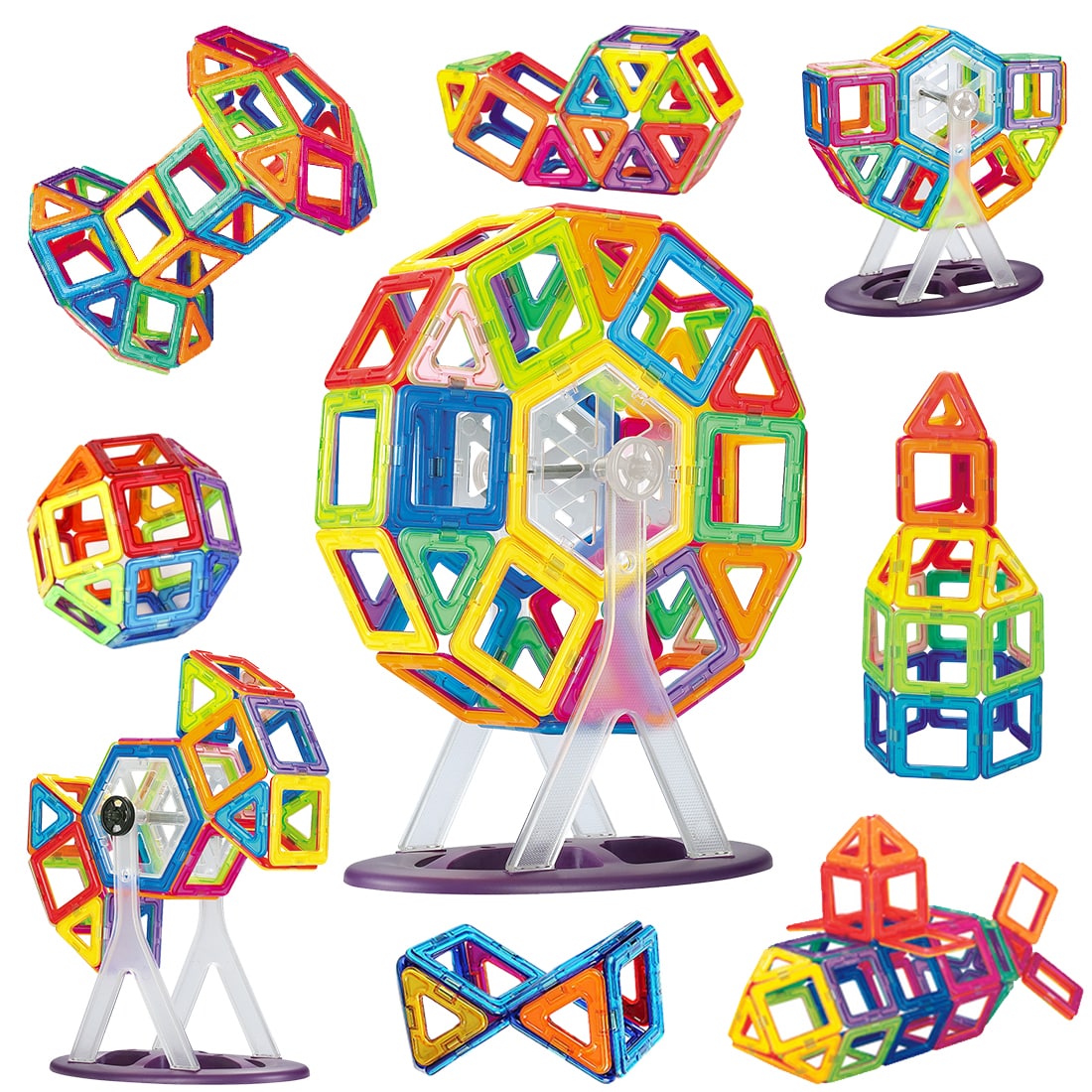 Magnetic Tiles Building Blocks - Set of 46 Pcs - Wembley Toys